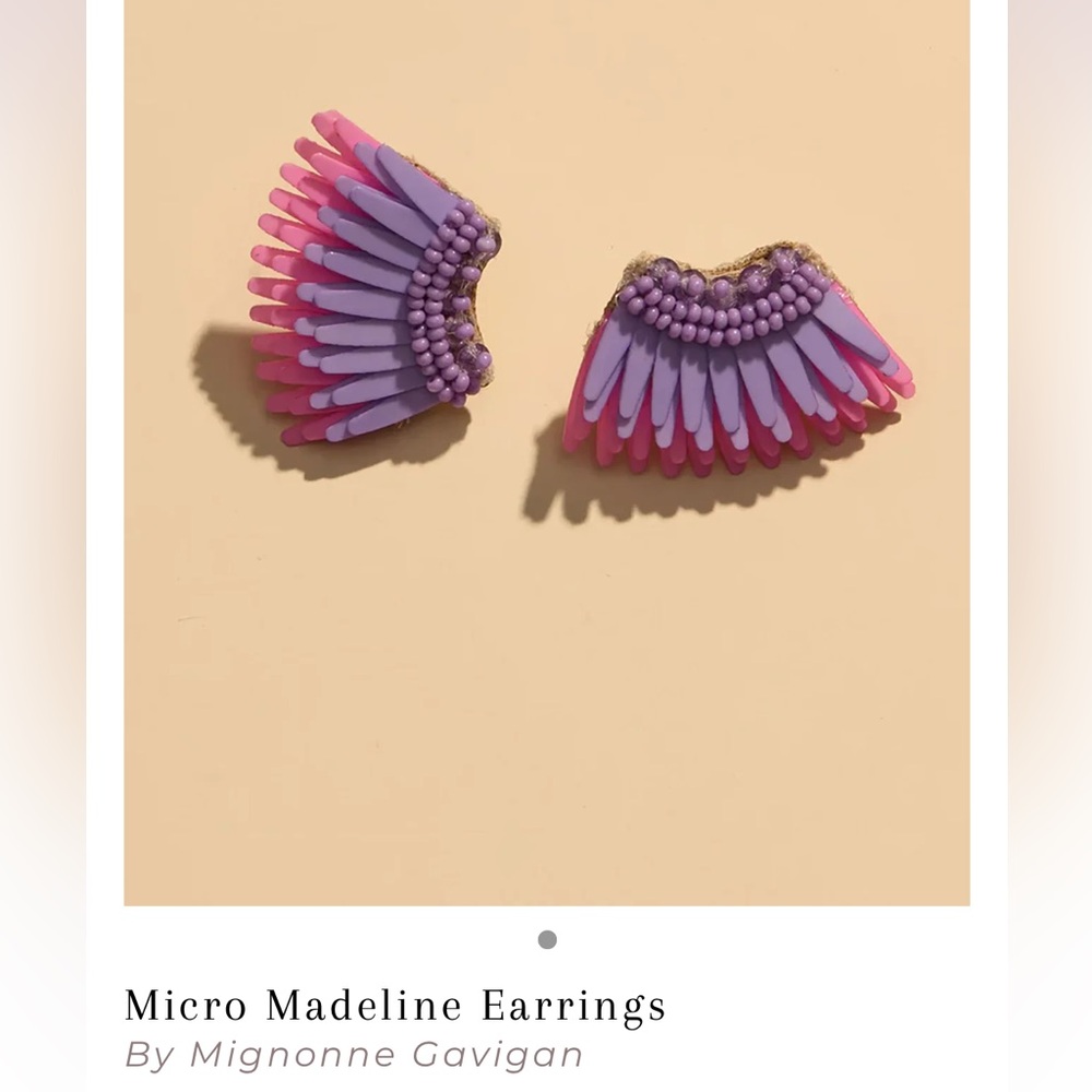 NWT micro madeline earrings pink/purple
